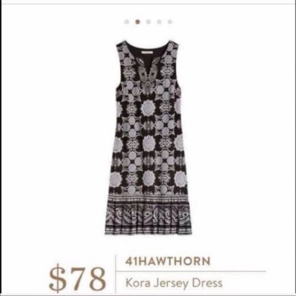 Stitch Fix 41 Hawthorne Kora Embellished Jersey Dress Black White Print M